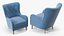 Sillón tapizado de diseño azul
