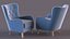 Sillón tapizado de diseño azul