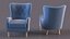 Sillón tapizado de diseño azul