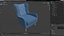 Sillón tapizado de diseño azul
