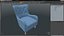 Sillón tapizado de diseño azul