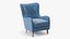 Sillón tapizado de diseño azul