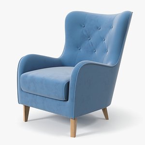 Blue Designer Upholstered Armchair