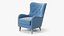 Sillón tapizado de diseño azul
