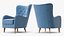 Sillón tapizado de diseño azul