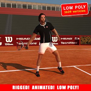 3d rigged tennis player model