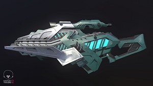 3d sci-fi rifle shark m1