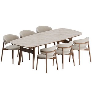 3D model Oleandro Dinning Set 02 by Calligaris