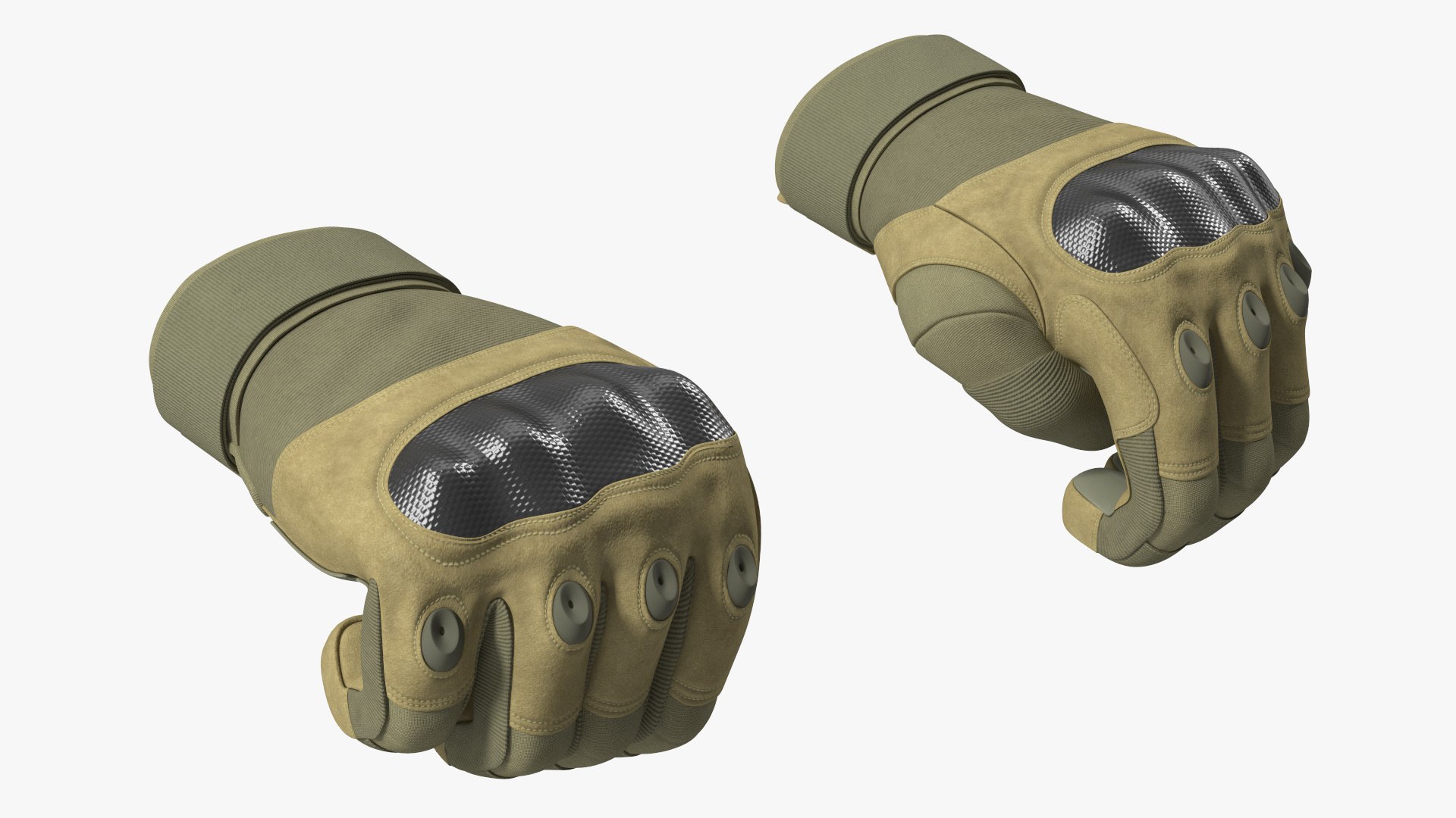 Special Gloves Airsoft Khaki Fur Rigged for Maya 3D model for industrial visualization, technical presentation, simulation, product rendering, and animation
