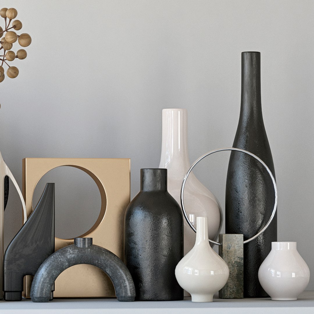 3D Model Decor Set Vase - TurboSquid 1704310