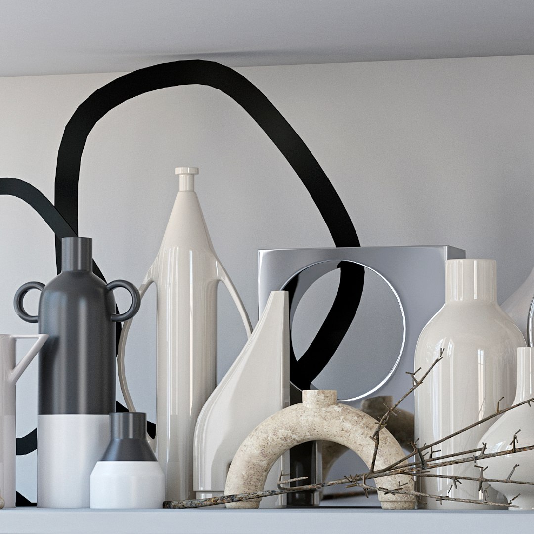 3D Model Decor Set Vase - TurboSquid 1704310