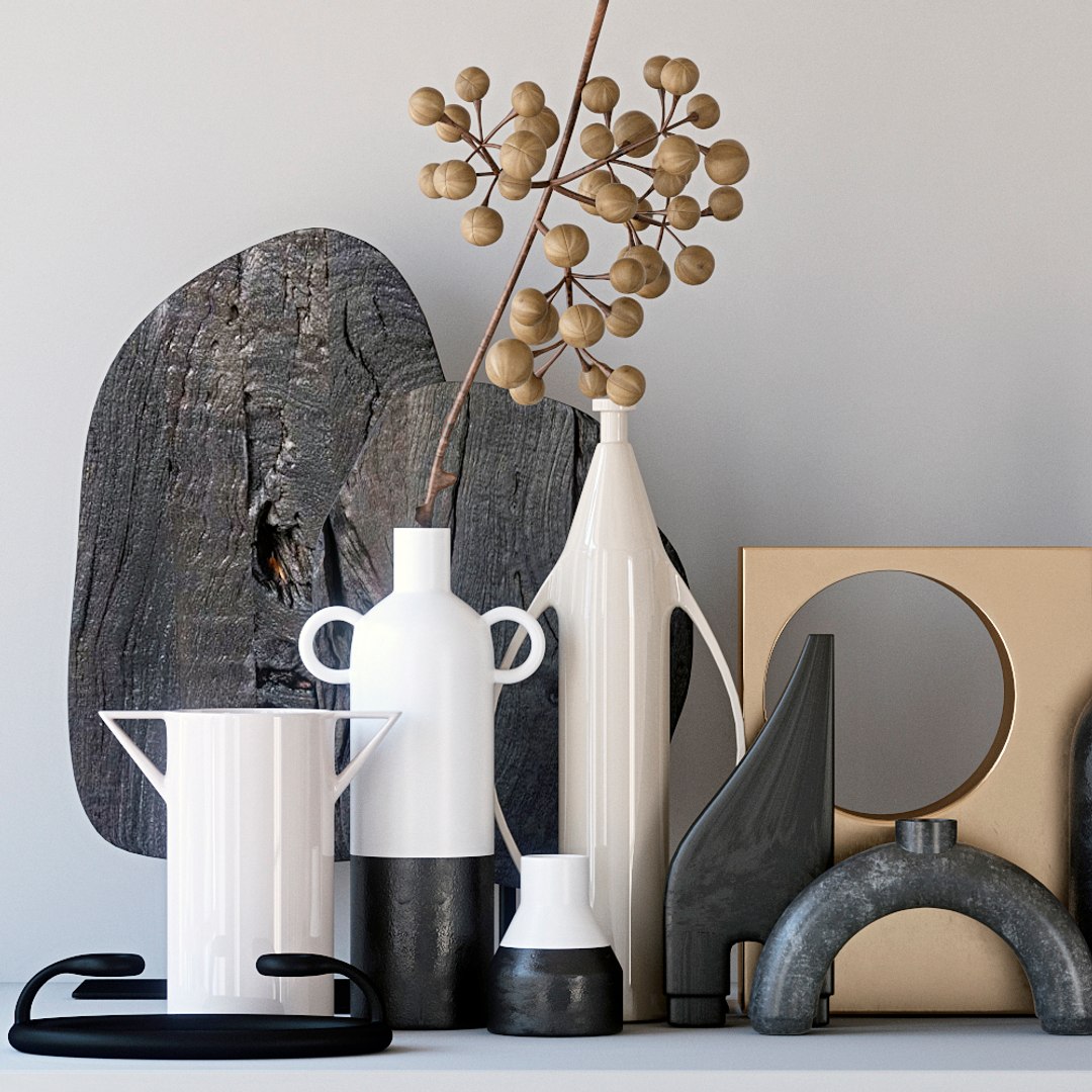 3D Model Decor Set Vase - TurboSquid 1704310