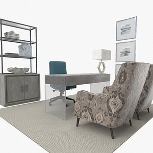 3D Ethan Allen Productive workflow home office
