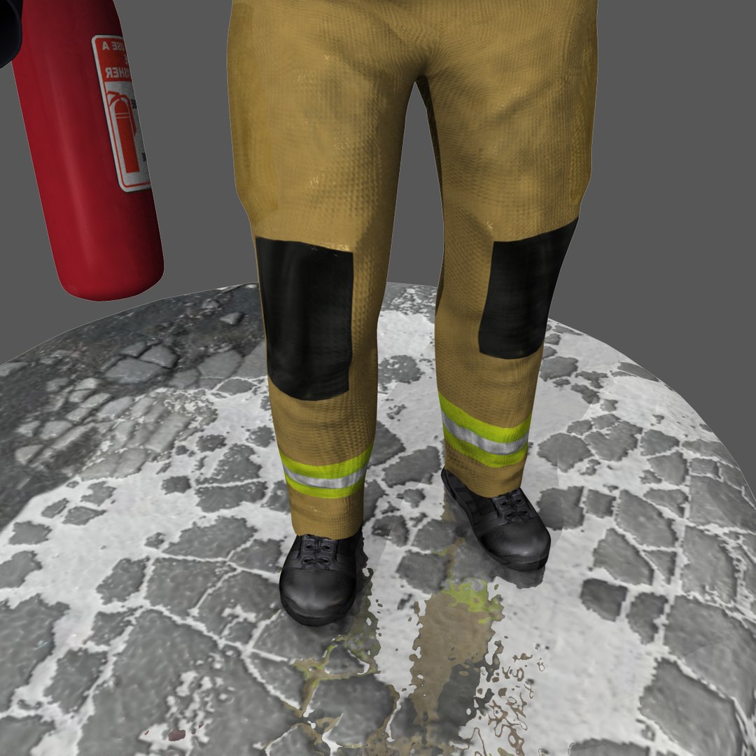 3d 3ds Rigged Firefighter