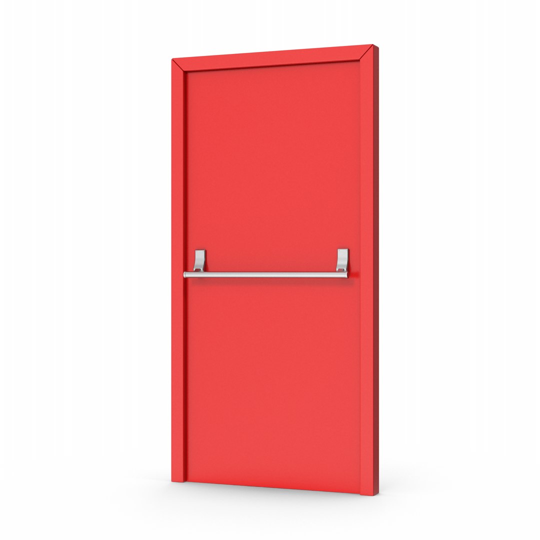 Red Exit Door 3D - TurboSquid 2340490
