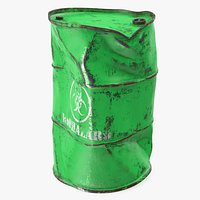 Damaged Biohazard Toxic Waste Barrel