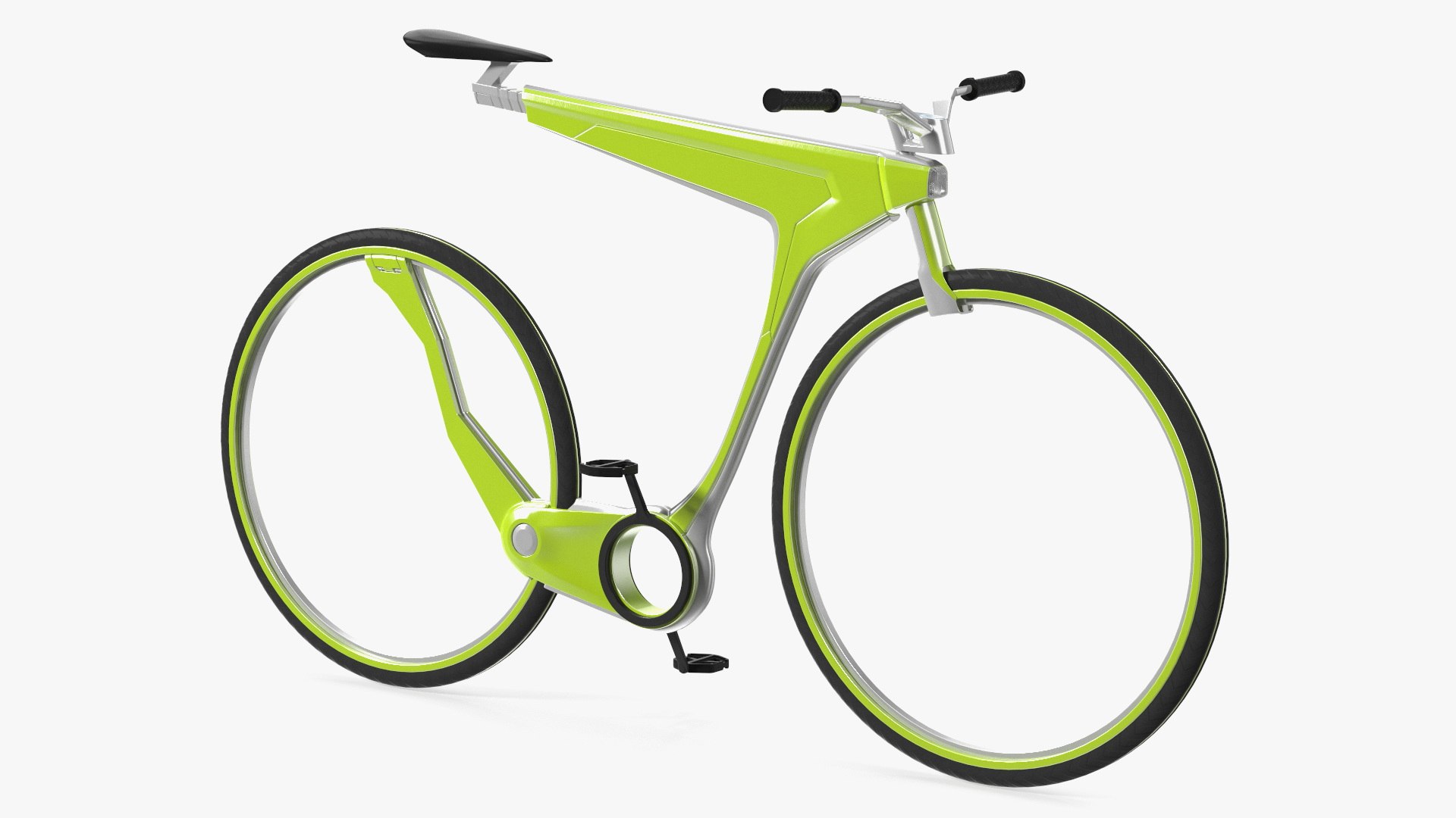 Futuristic Electric Bike Green 3D model preview
