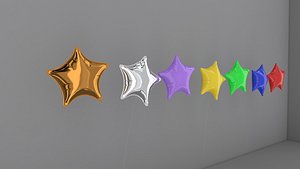 3D star balloon 2014  seven  colours