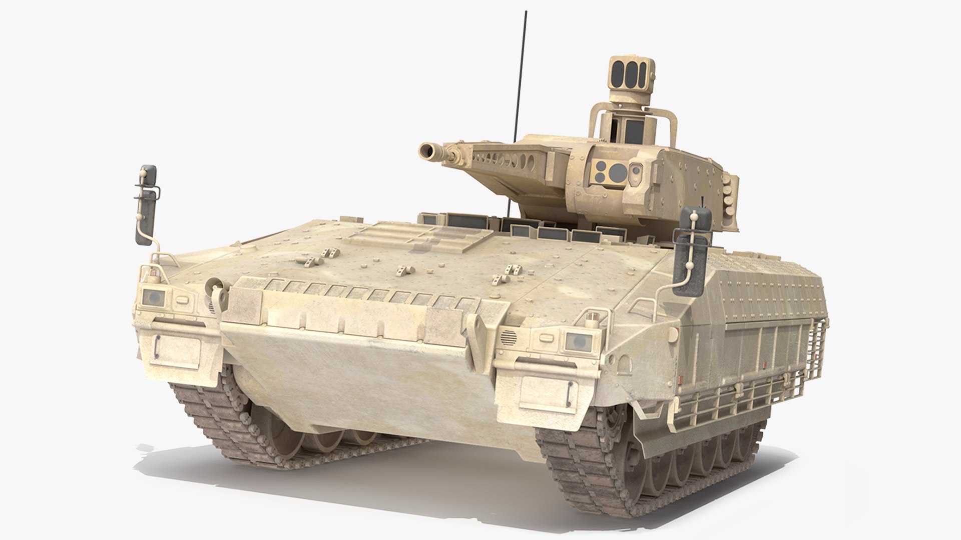 Puma German IFV Military Tank Sandy Dirty 3D model preview