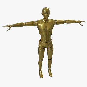 Gold Robot Man 3D model