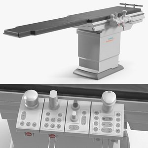Siemens Angiography Table with Control Console Black 3D