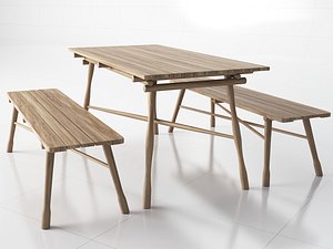 wooden garden 3D model