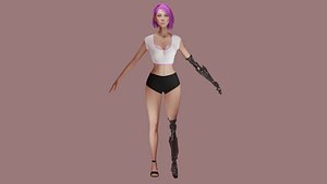 Lisa - CyborgGirl 3D Character Game Ready 3D model