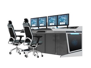 Control Room Desk 05 3D