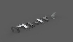 Industrial Staircases set 3D model