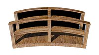 Curved Wooden Bridge 3D Model - Modern Double Beam Garden Footbridge for Landscape Scene bridge