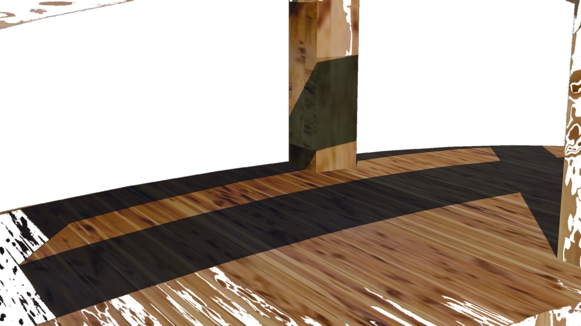 Curved Wooden Bridge 3D Model - Modern Double Beam Garden Footbridge ...