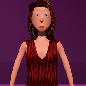 free low poly woman in dress