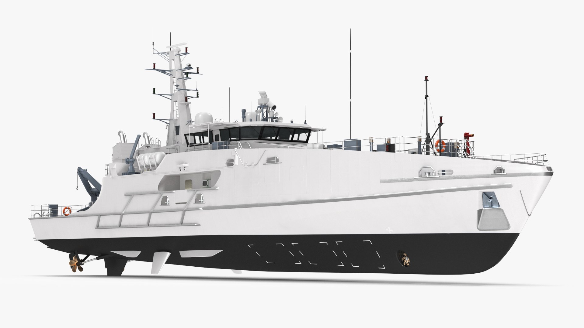 Cape Class Patrol Boat Rigged 3D model preview