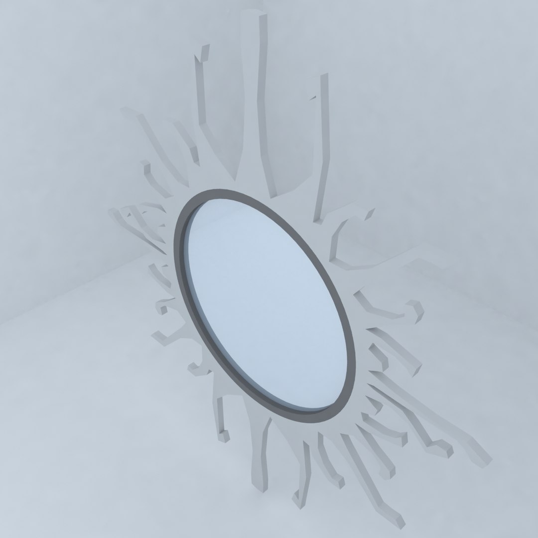 3d mirror bedroom living model