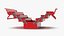 Red Metal Cantilever Tool Box 4 Tier Open