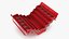 Red Metal Cantilever Tool Box 4 Tier Open