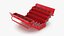 Red Metal Cantilever Tool Box 4 Tier Open