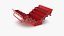 Red Metal Cantilever Tool Box 4 Tier Open