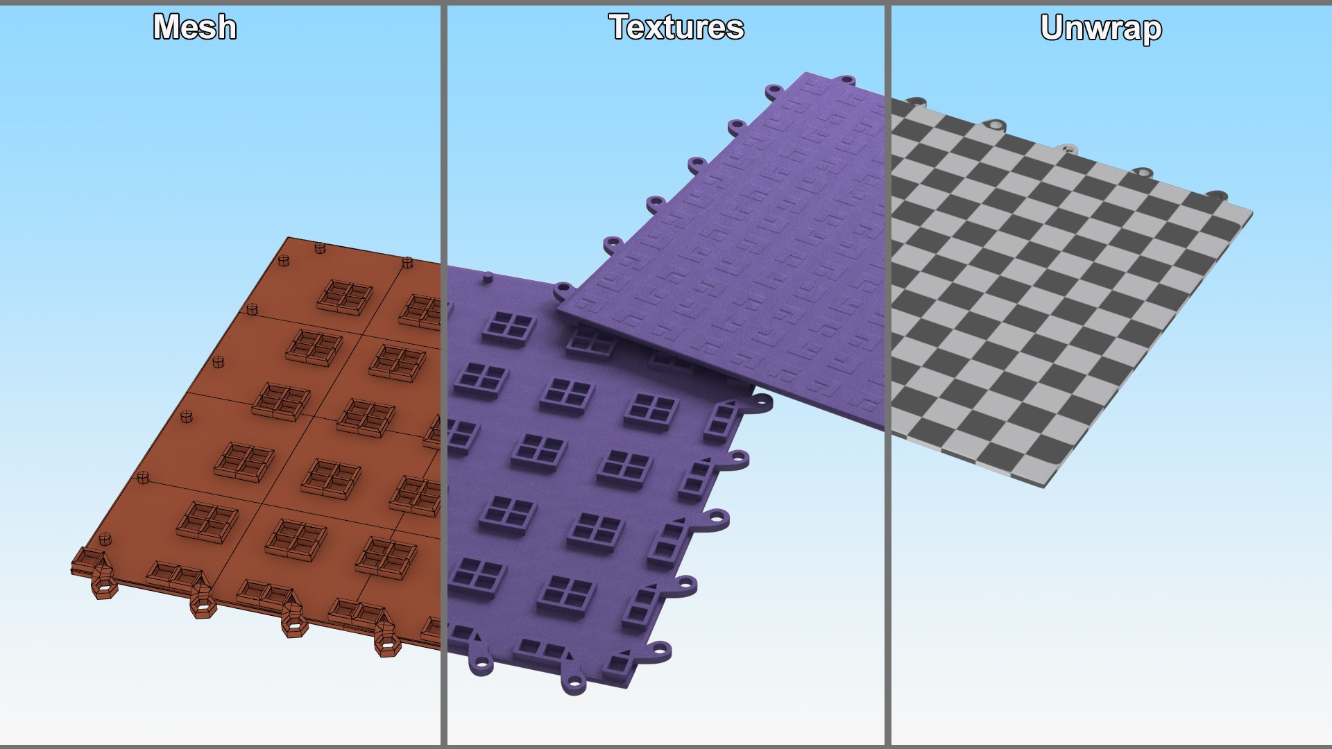 Interlocking Floor Mat Tile Blue 3D model https://p.turbosquid.com/ts-thumb/EN/t64WQI/OY/interlockingfloormattilebluec4dmodel017/jpg/1716740520/1920x1080/fit_q87/5662ec223abe08389ae25ca4ecd34e8794789fc4/interlockingfloormattilebluec4dmodel017.jpg