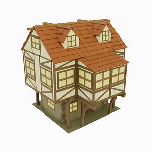 3D model Lowpoly Medieval Tavern
