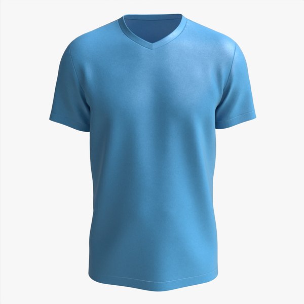 3D T-shirt for Men Mockup 02 Velvet Blue model