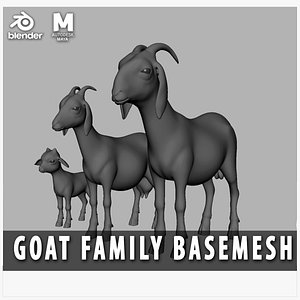 Goat Family 3D model