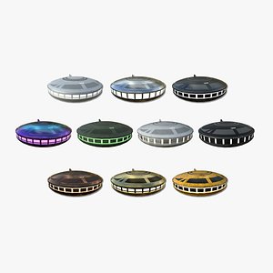 10 Alien Spaceship UFO A Collection - Sci Fi Spacecraft Design 3D model