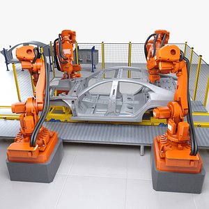 car body welding robotics 3D model