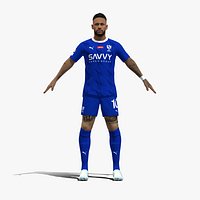 3D Rigged Neymar T-pose Al-Hilal 2024