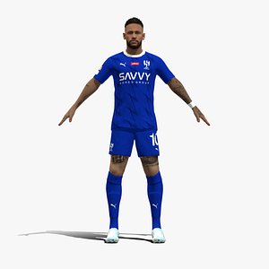 3D Rigged Neymar T-pose Al-Hilal 2024