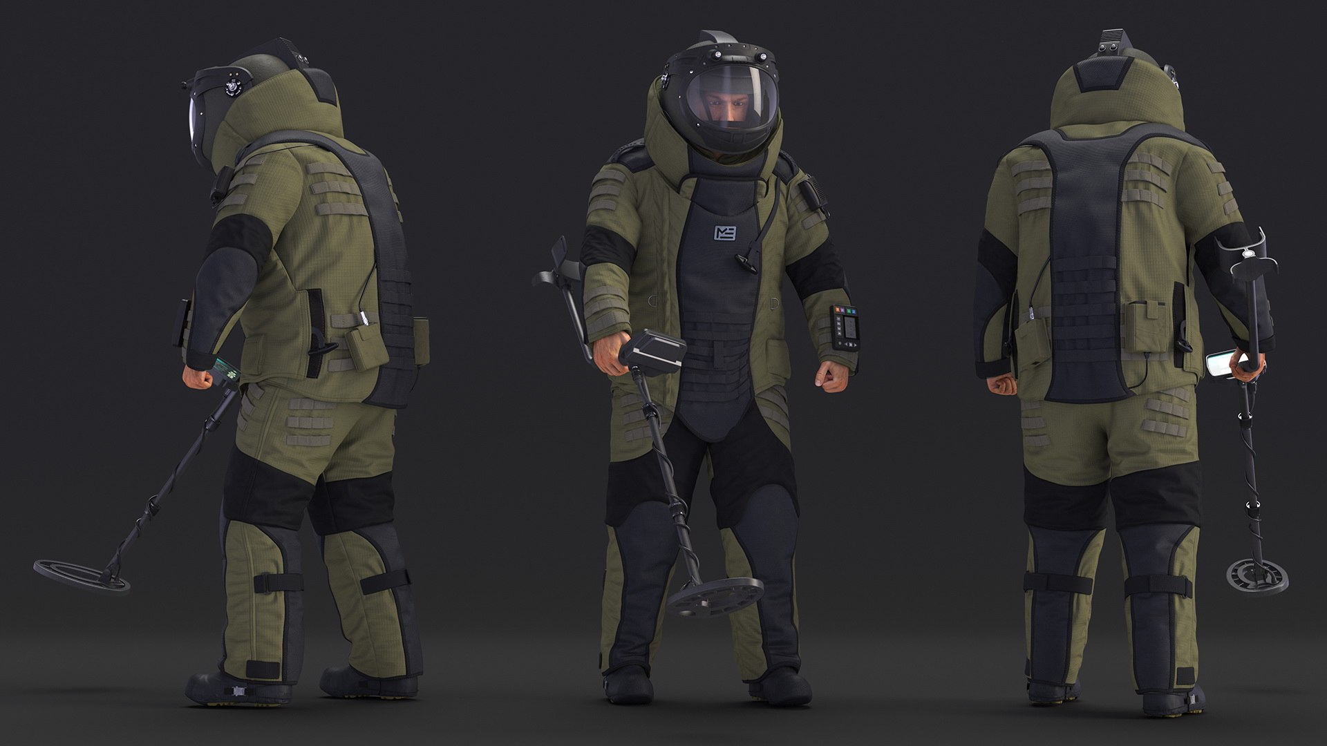 EOD 10 Bomb Suit Metal Detector 3D model