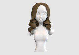3D wavy blond hairstyle model