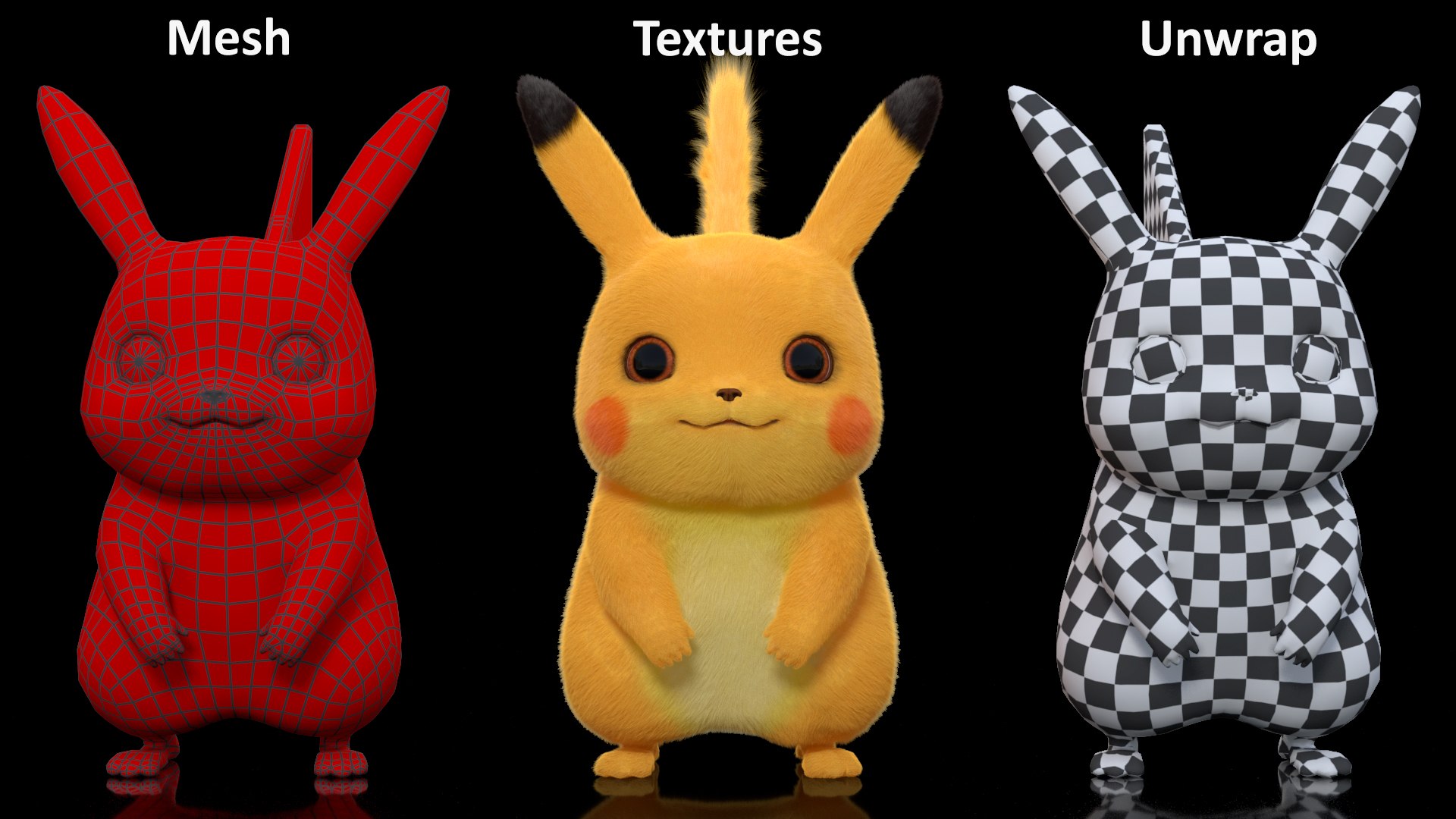 3D Pikachu Fur Rigged model - TurboSquid 2080799