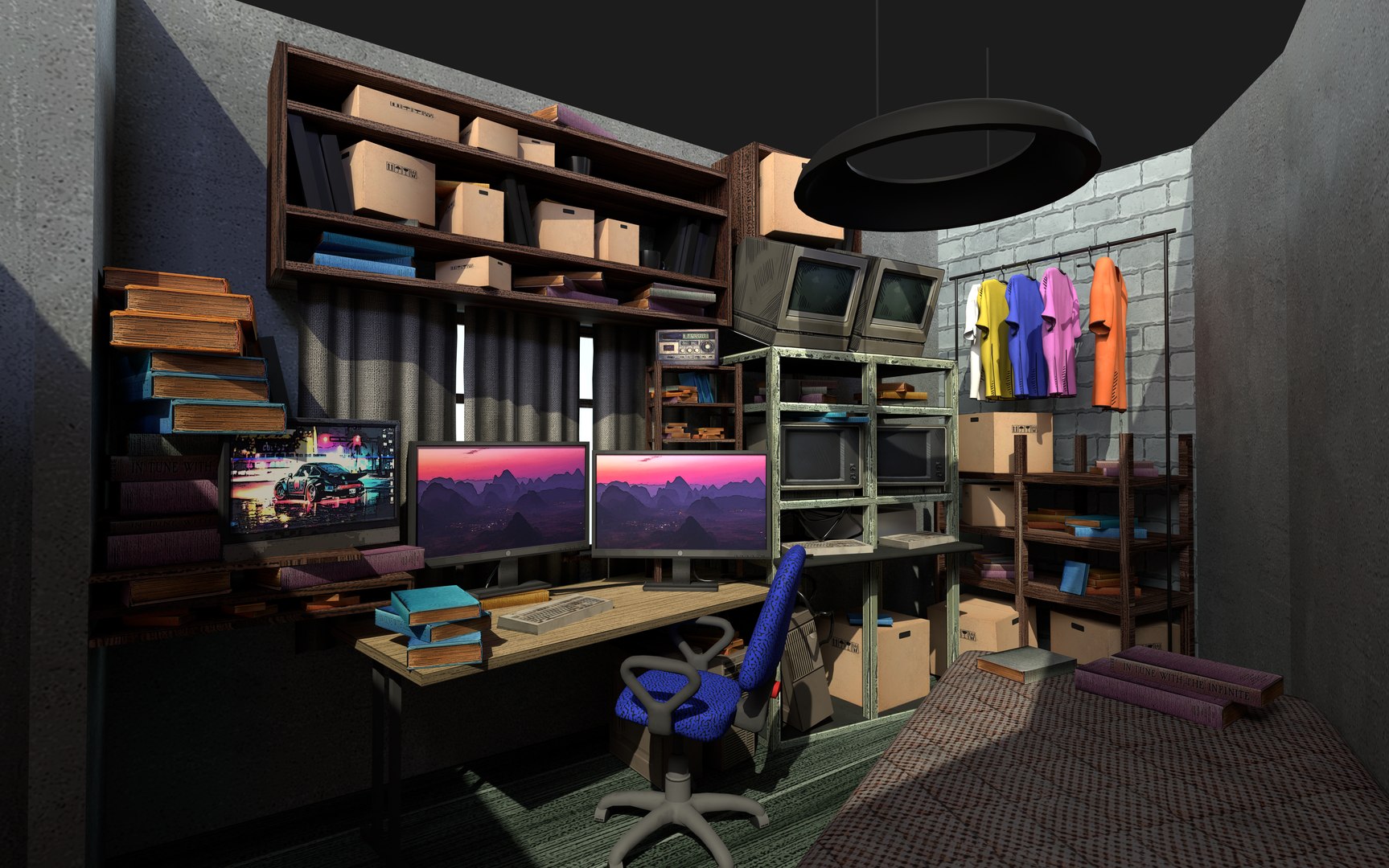 Stylised Hacker computer bedroom  UE5 model https://p.turbosquid.com/ts-thumb/EO/BGvPYU/Qb/hackerroom2/png/1711383431/1920x1080/fit_q87/1abcc05b1e1b6c9985099c877e67889d78f794a7/hackerroom2.jpg